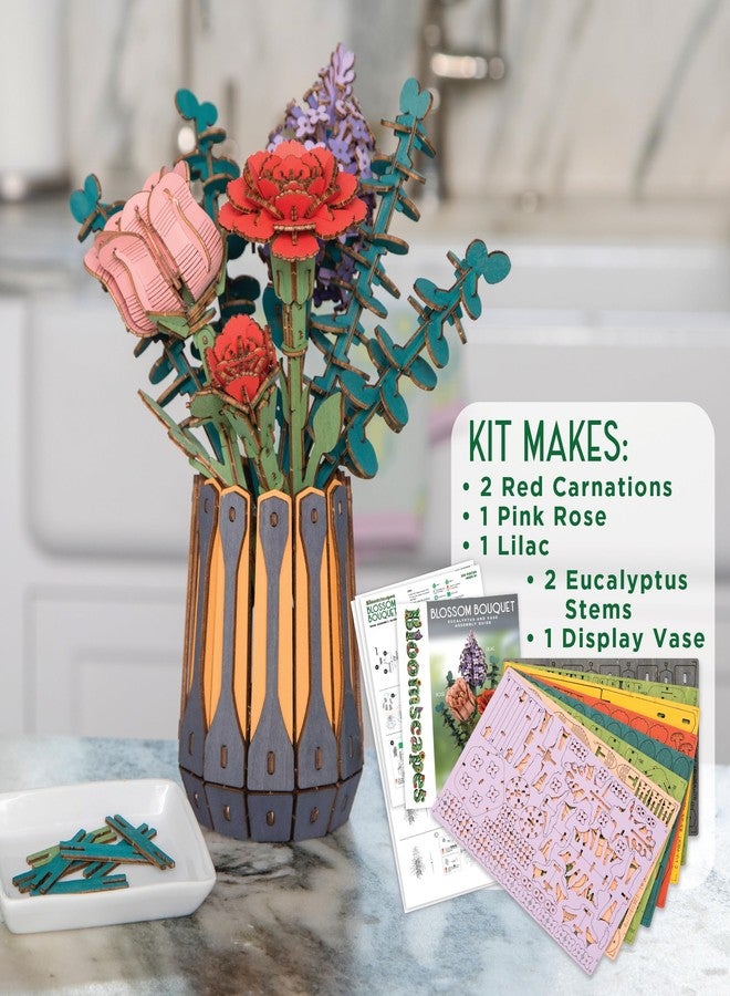 MindWare Bloomscapes Blossom Bouquet Wooden Flower Building Kit - Ages 8 and Up - Image 4